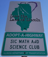 Math and Science Club Adopt-A-Highway sign