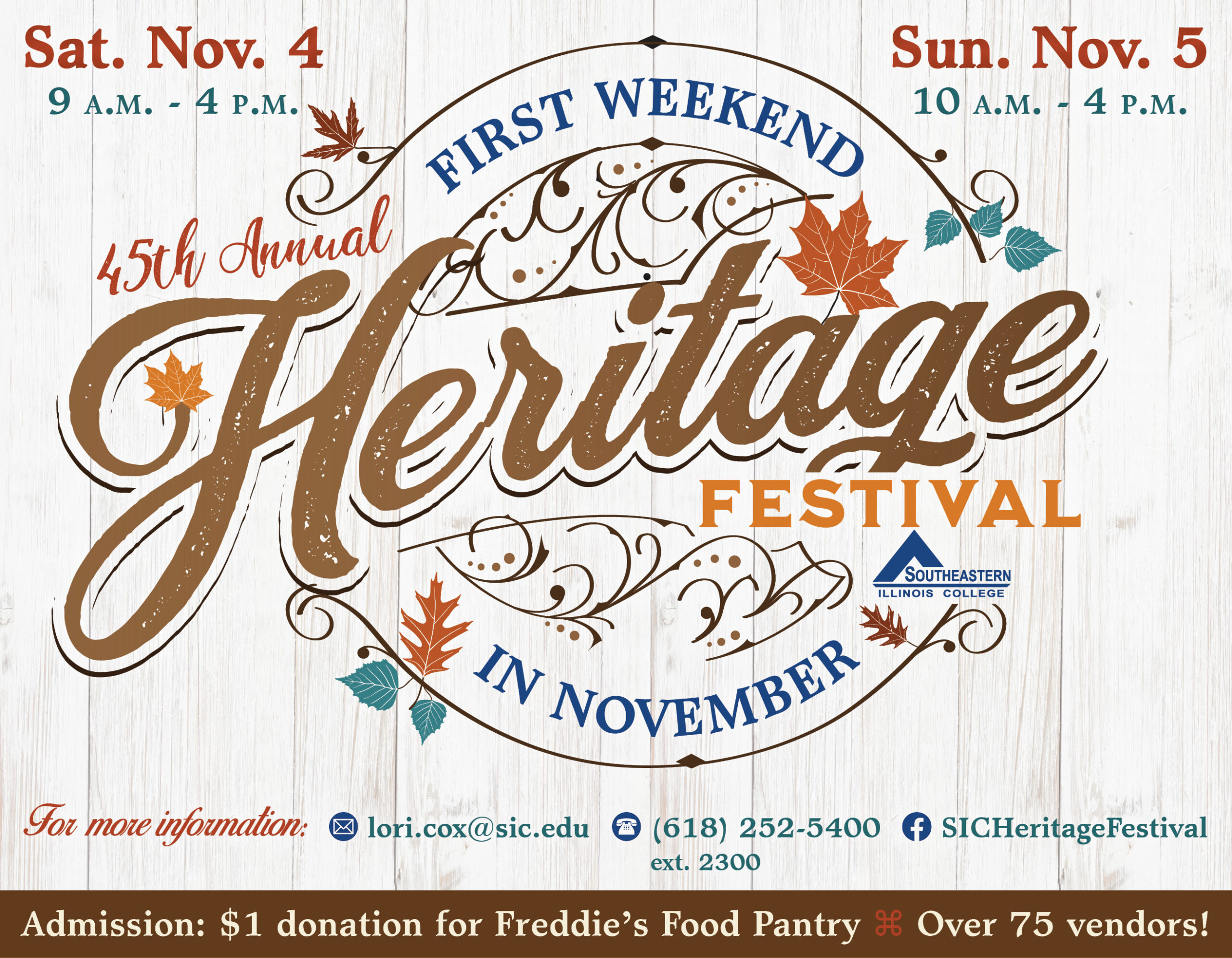 SIC Heritage Festival November 4 and 5.