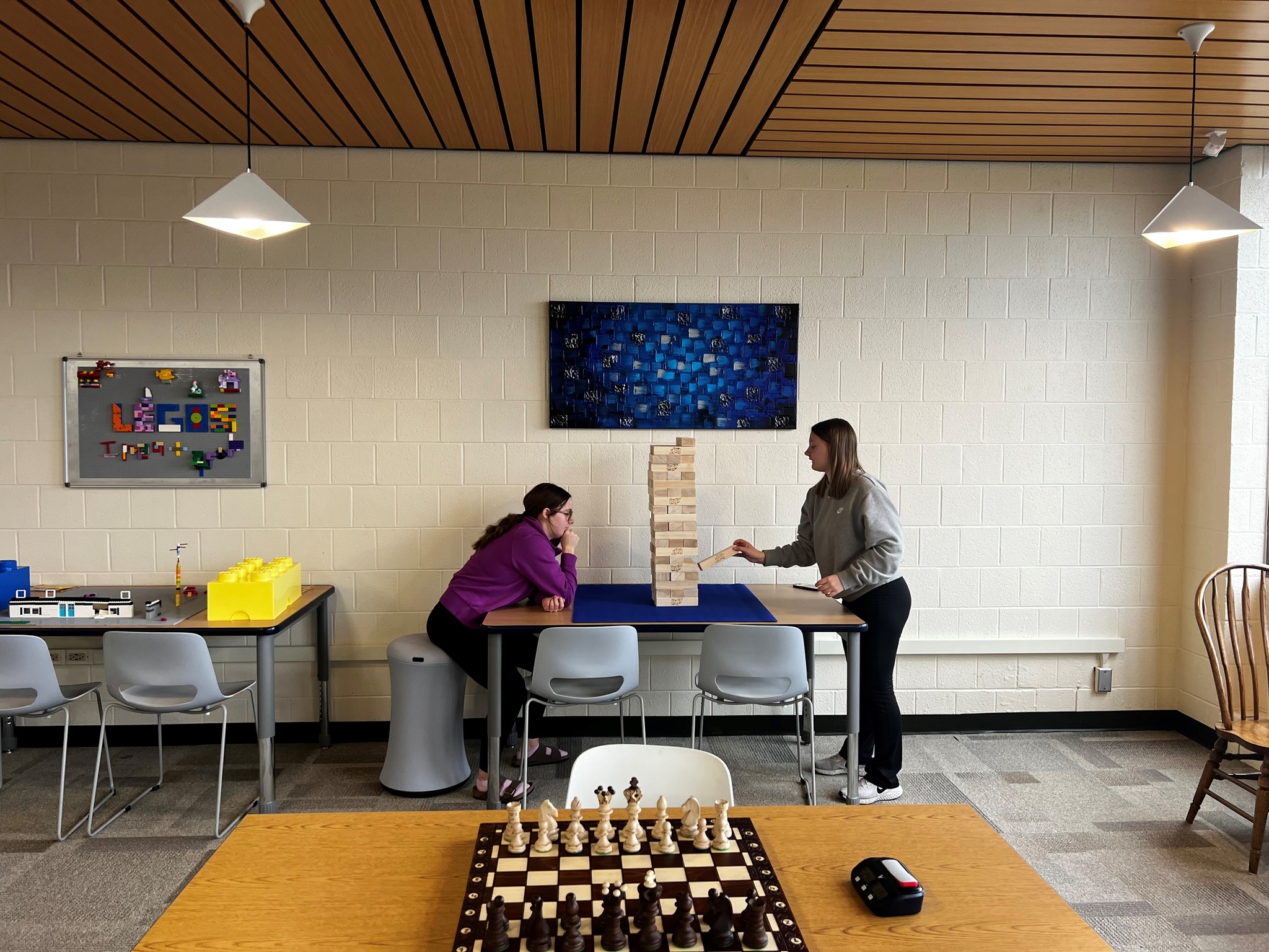 CNA Students Playing Jenga