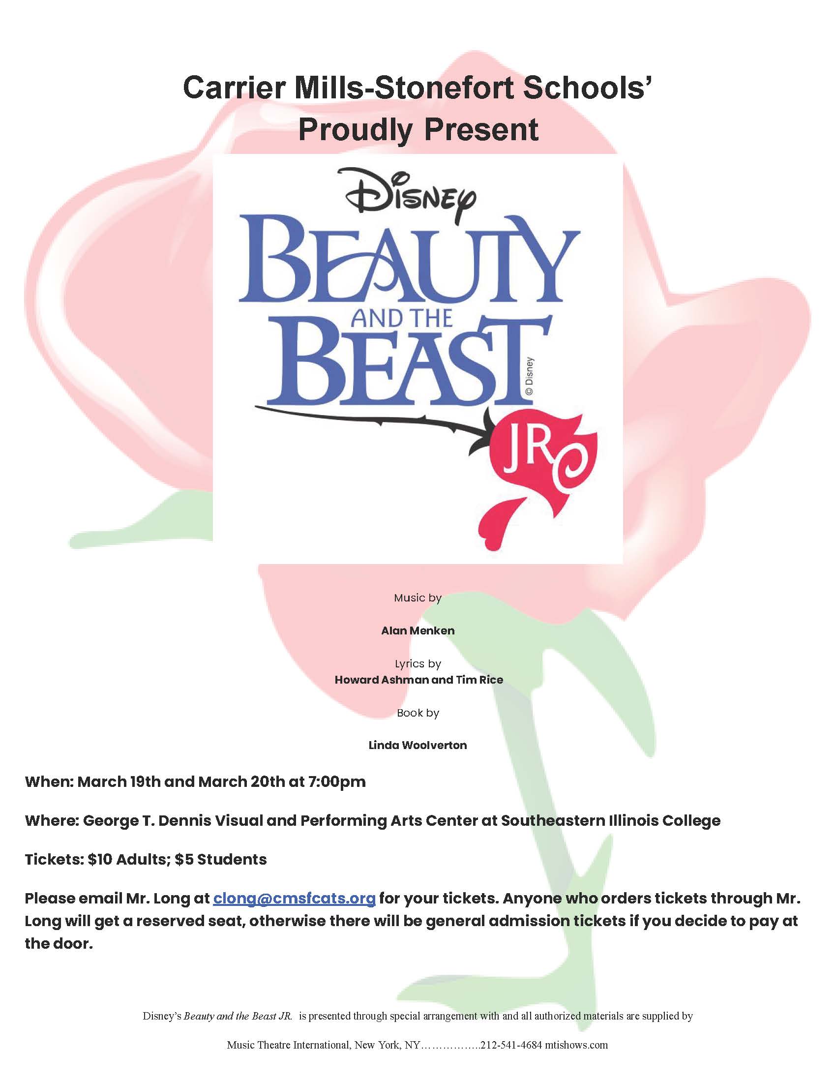 CMS Beauty And The Beast Jr Flyer